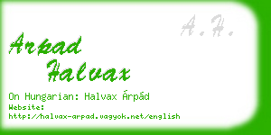 arpad halvax business card