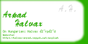 arpad halvax business card